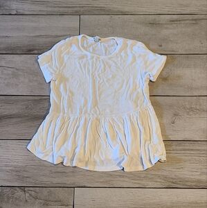 🍓 Girls white peplum tee🧁🍋🌷🎀🦄🐯🐠